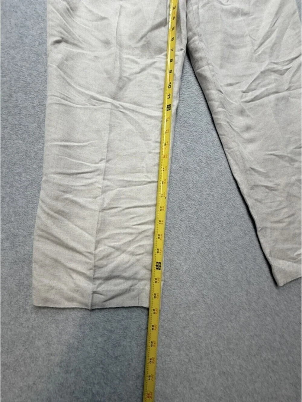 Cubavera Mens Pleated Pants 36x30 Beige Linen Blend Lightweight Summer